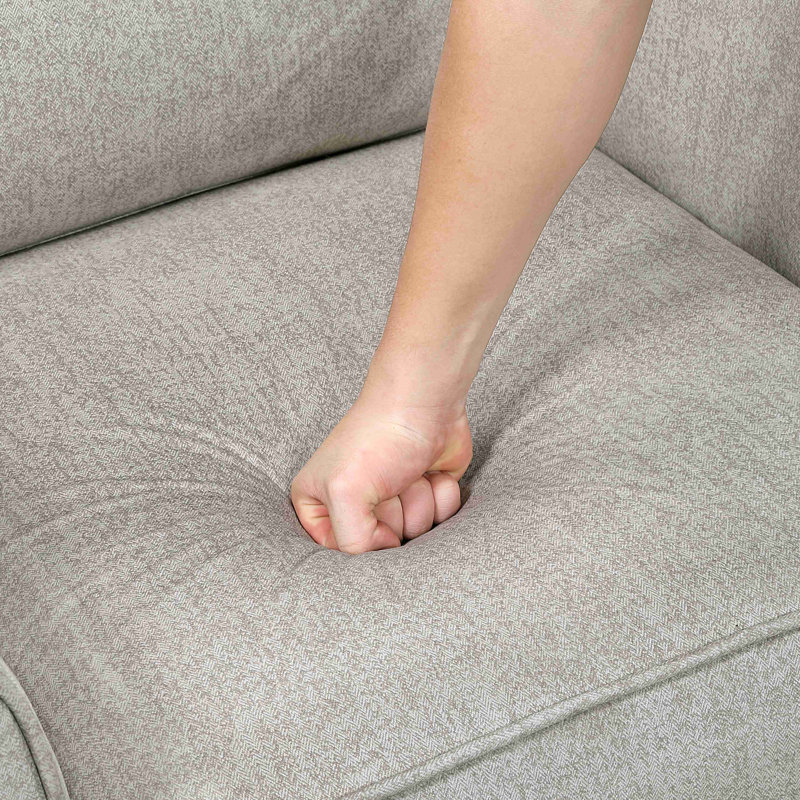 Chaise de salon moderne rembourrée en microfibre avec coussins confortables, Tanné