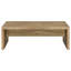 Table basse rectangulaire en bois d'ingénierie au fini manguier, idéale pour un salon décontracté et invitant, table de 15,86 po de hauteur, 46,14 de largeur et 23,5 po de profondeur, stable avec centre à côtés solides