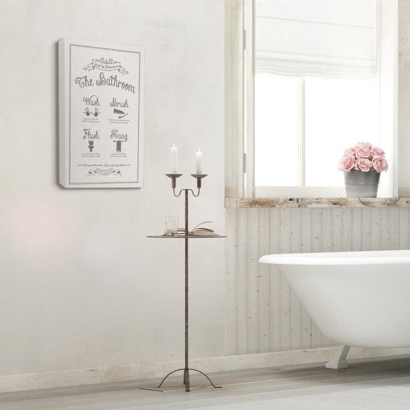 " Guide To Bathroom Procedures ", Wrapped Canvas, 30" H x 24" W x 1.5" D