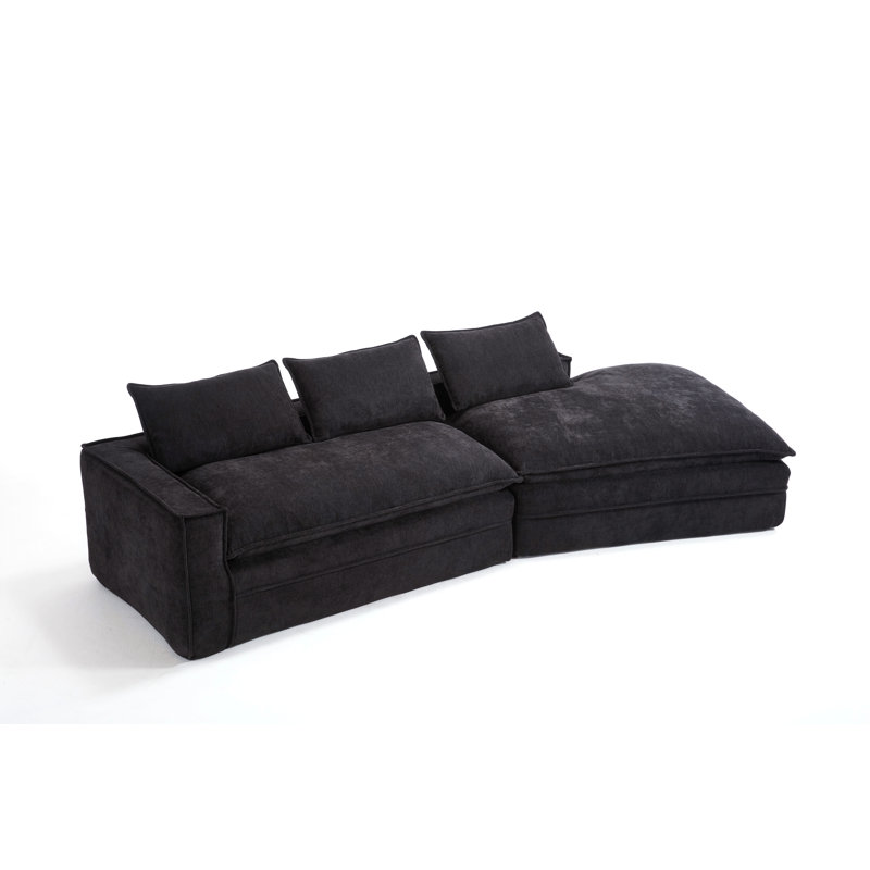 Canapé modulaire Modern, Tissu noir