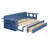Daybed with Removable Desk, Storage Drawers & Hydraulic Side Table-470104653-470104640