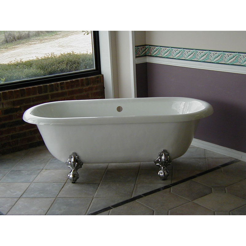 Marquise 66" x 30" Clawfoot Soaking Bathtub, Chrome