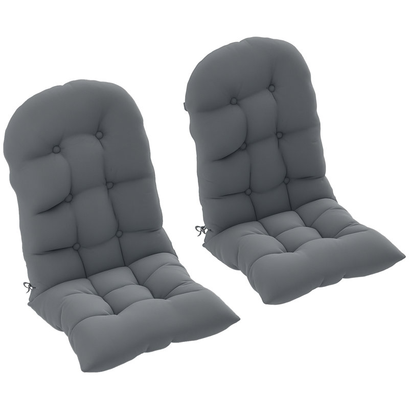 Adirondack Chair Cushions Set of 2, Tufted Lawn Chair Cushions, Gray
