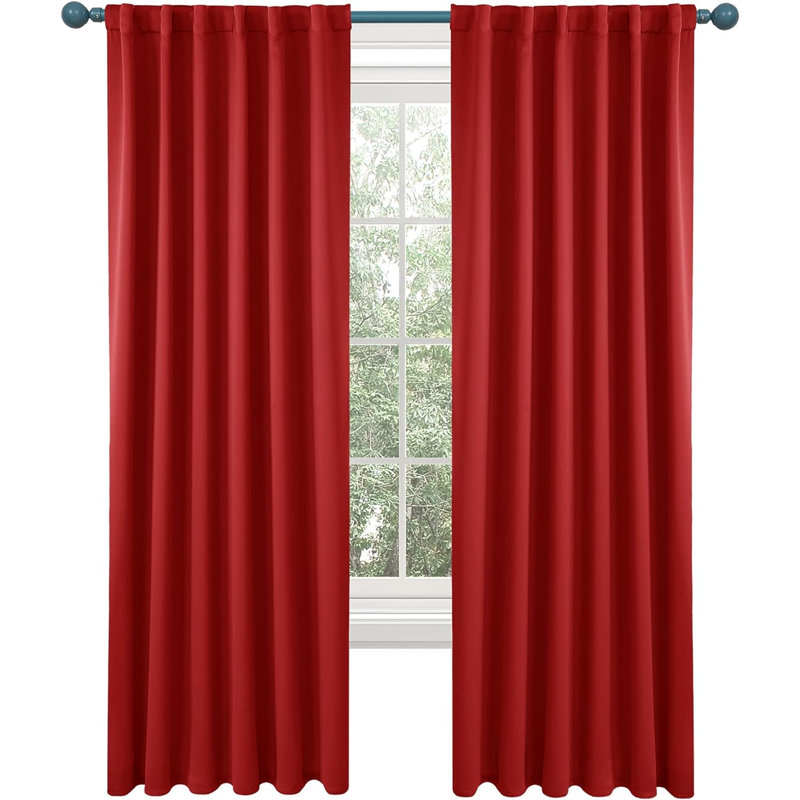 Blackout Curtain Pair, 52" W x 84" L, Red