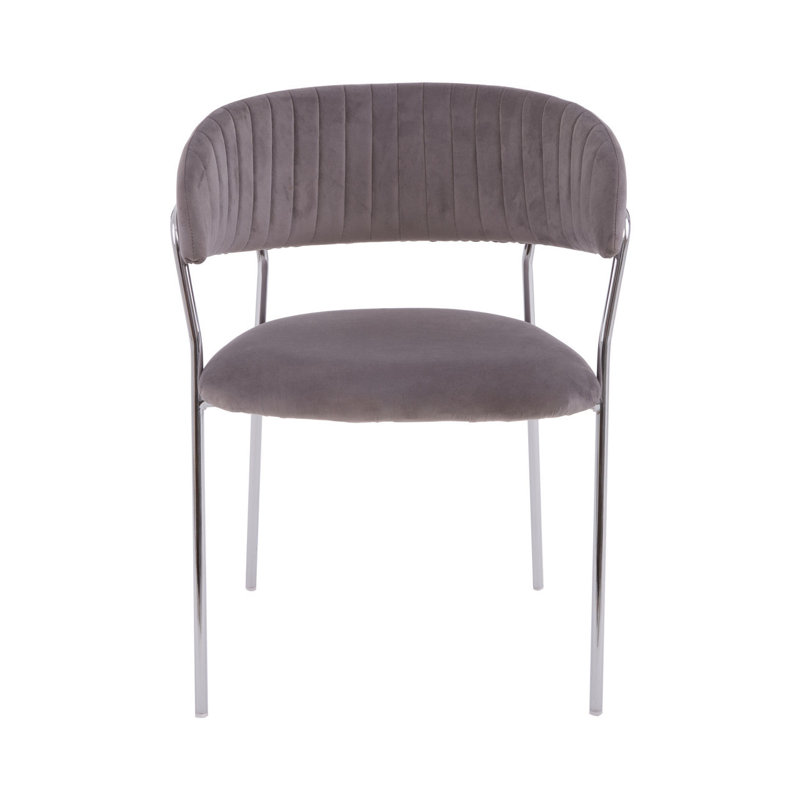 Elsberry 46cm H Velvet Upholstered Armchair, Mink, Silver