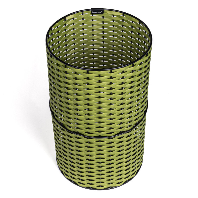 Cecil Open Waste Basket - 4.13 Gallons, Pear Green/Black