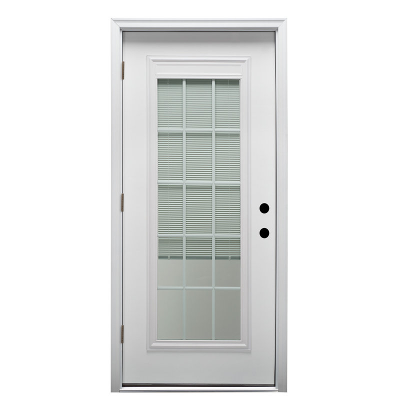Porte d'entrée avant en fibre de verre Smooth, Côté droit / vers l'extérieur, H 80 po x l 36 po x P 1,75po, 4,56 po