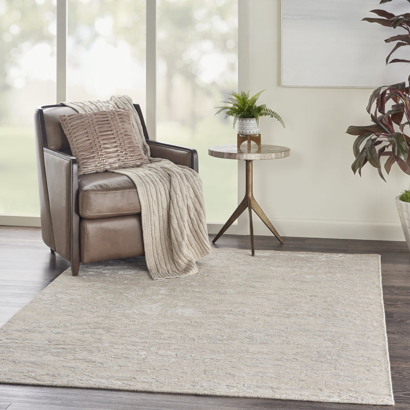 Nourison Theos 5'6" x 7'5" Sand Modern Indoor Rug, Rectangle 5'6" x 7'5"