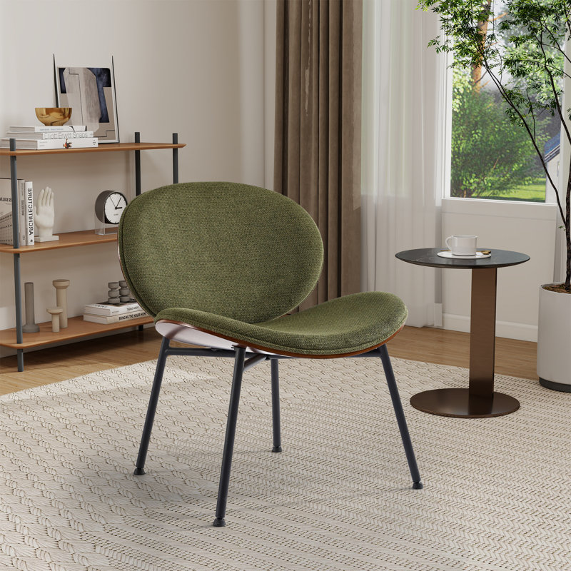 Chaise d'appoint simple Mid-Century Modern, Vert