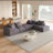 Boneless L Shaped Sectional with 6 Pillows-785336798