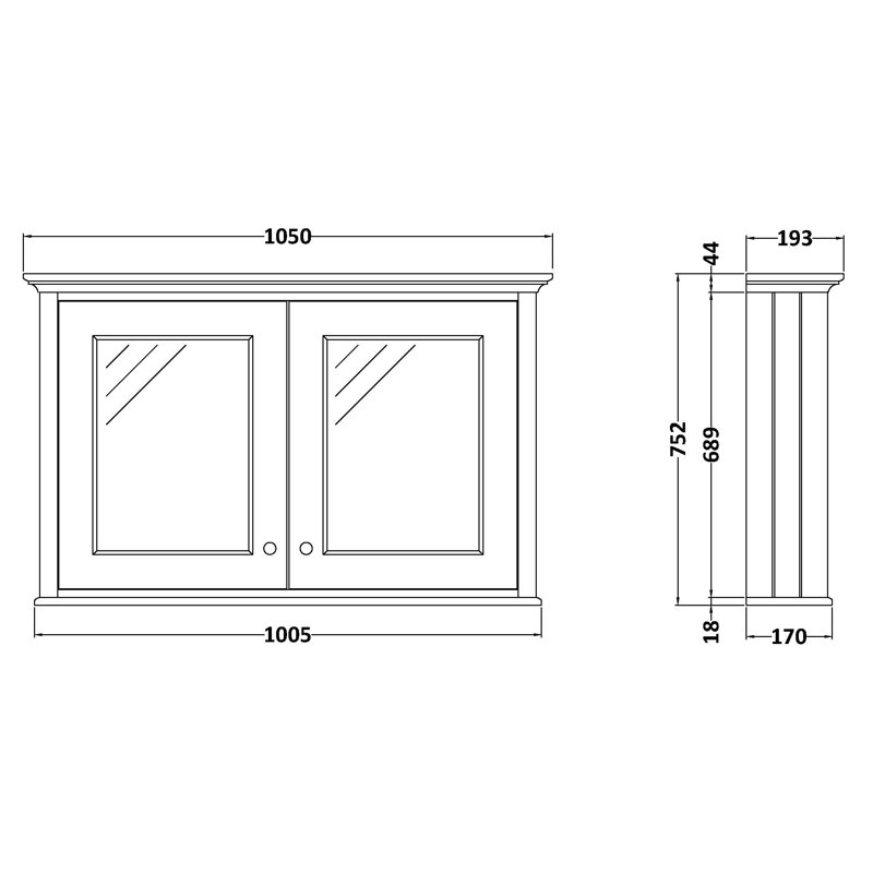 1050mm W 750mm H Surface Framed Medicine Cabinet Mirror 1 Adjustable, Grey