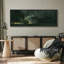 «Minimal Landscape Abstract Dark Green and Gold Flecks Modern Luxury», reproduction d'art sur toile-98042329-111568242