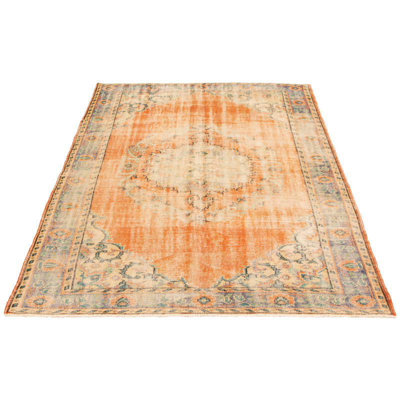 Tapis unique en laine noué à la main style années 1990 de 6 pi 6 po x 9 pi 4 po Mountcasel