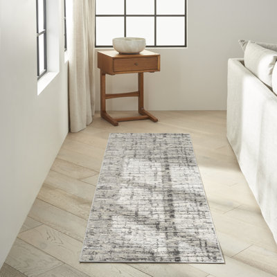 Tapis gris à motif abstrait Rush