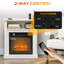 Foyer électrique 27 po - 1400 W, effet de flamme réaliste blanc, ambiance, température réglable 82 82, télécommande, fonctionnement silencieux du ventilateur 1400 W avec fonction minuterie, fonctionnement,