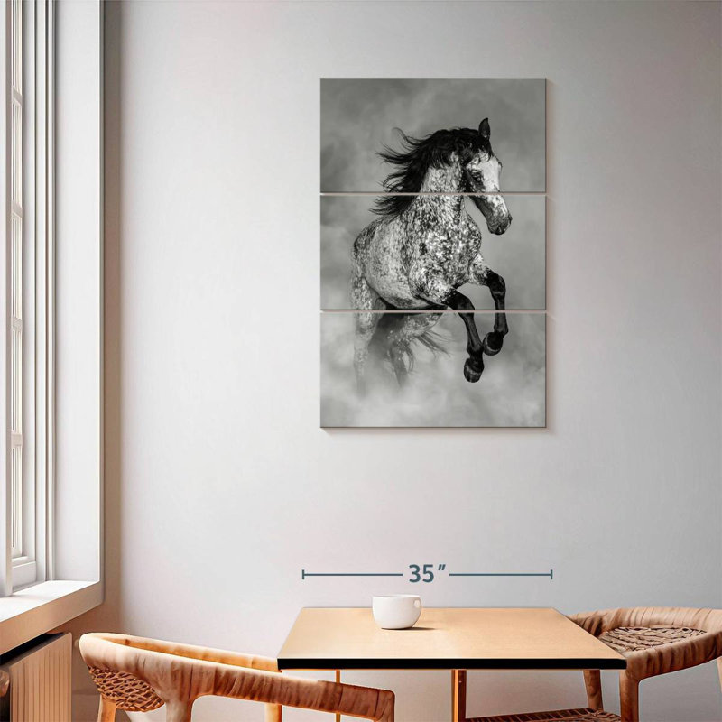 Ronce noir et blanc Appaloosa, H 57 po x l 36 po