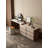 Versatile Saddle Leather & Slate Top Dressing Table with Adjustable LED Mirror - Extendable, Left/Right or L-Shaped Installation
