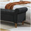 62" Bedroom Tufted Button Storage Bench, Modern Fabric Upholstered Ottoman, Window Bench, Rolled Arm Design for Bedroom, Living Room, Foyer -128143576