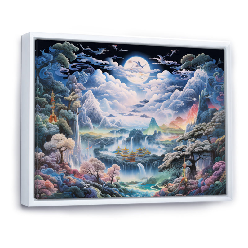 Magnuss Asian Art Mystic Landscape, I, reproduction d'art sur toile, H 30 po x l 40 po x P 1,5 po, Cadre flottant blanc