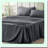 Luxury Grey Queen Size Cooling Microfiber Sheet Set - Soft Hotel Quality Bed Sheets - Easy Care 4 Piece Queen Sheet Set