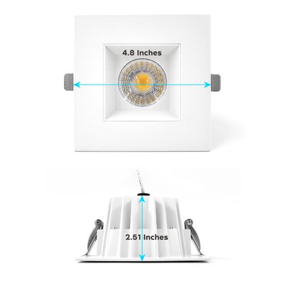 4"" Selectable CCT Square LED Canless Recessed Lighting Kit -  Luxrite, LR23267-4PK