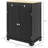 Distressed Black Sideboard With Doors - Solid Wood Countertop, 2 Drawers, Adjustable Shelf For Kitchen Storage Modern Doors, In Color