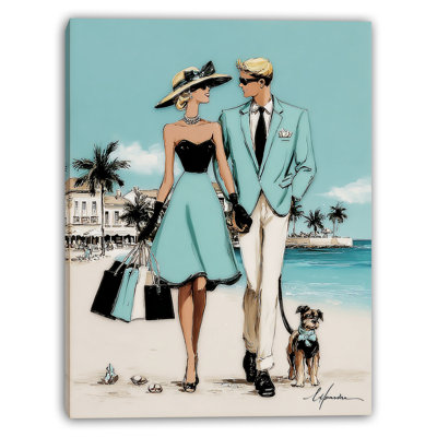 «Stroll by the Sea», art mural sur toile tendue