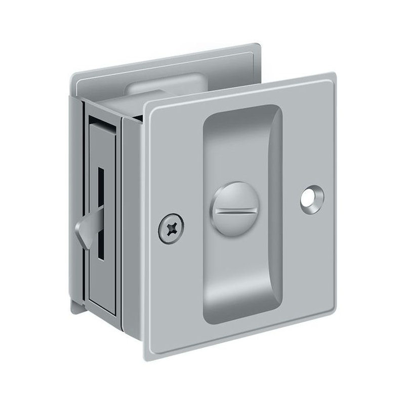 Serrure de poche Deltana SDL25U26D, 2 1/2 po x 2 3/4 po, fini chrome brossé, Chrome brossé