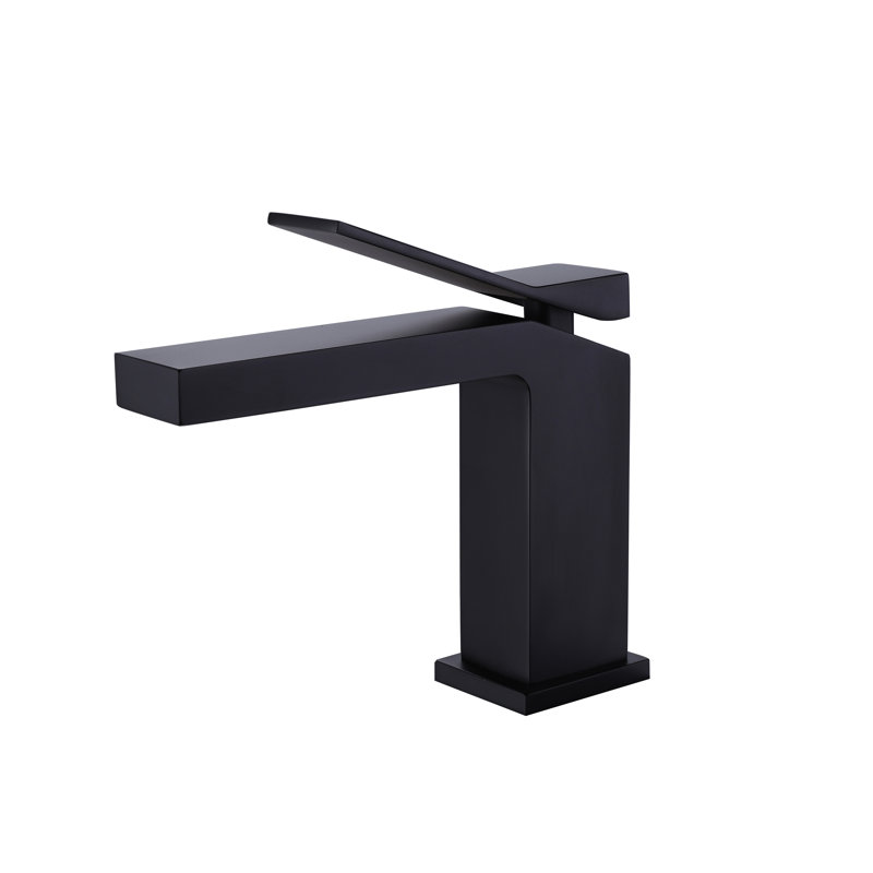Robinet pour salle de bain à poignée simple 6 "de hauteur, Matte Black