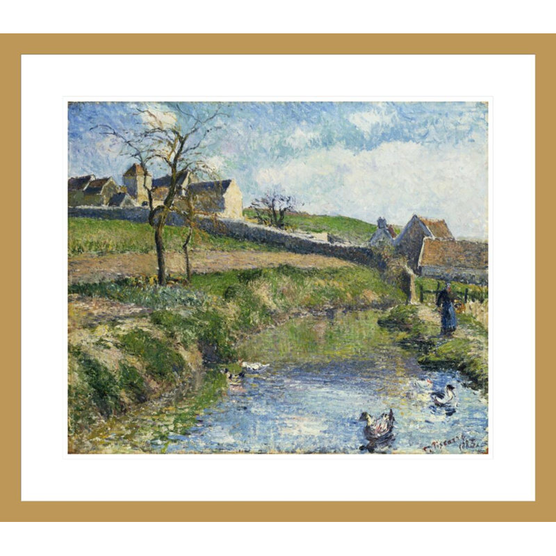 «The Farm at Osny» par Camille Pissarro, impression giclée sur cadre, H 23,5 po x l 26,79 po