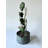Metal Frog and Lotus Lily Pad Leaves Table Top Water Fountain Outdoor Garden Decor