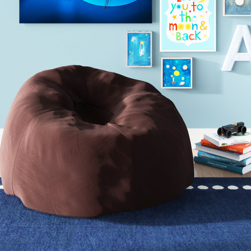 Fauteuil à billes en coton Classic, Sergé de coton brun, Petit