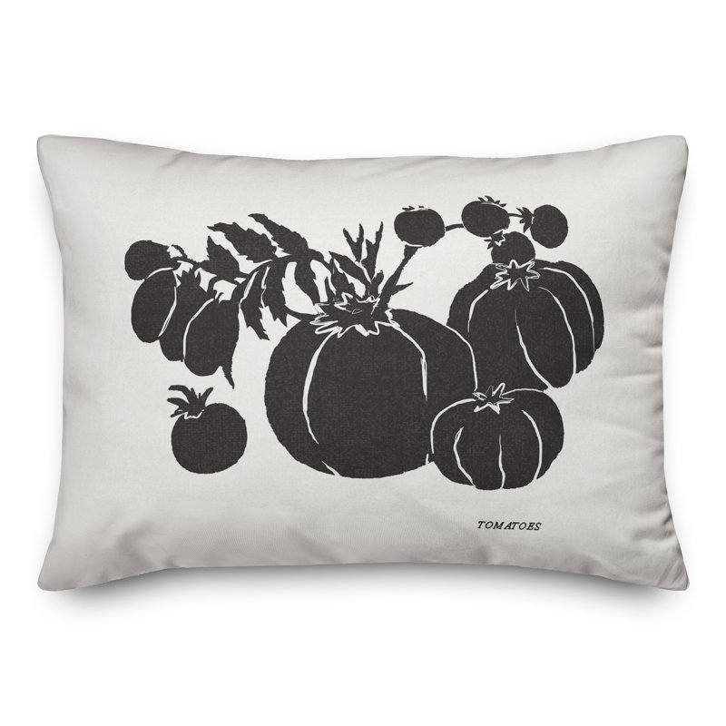 Housse et insert de coussin rectangulaire Block Print Tomatoes