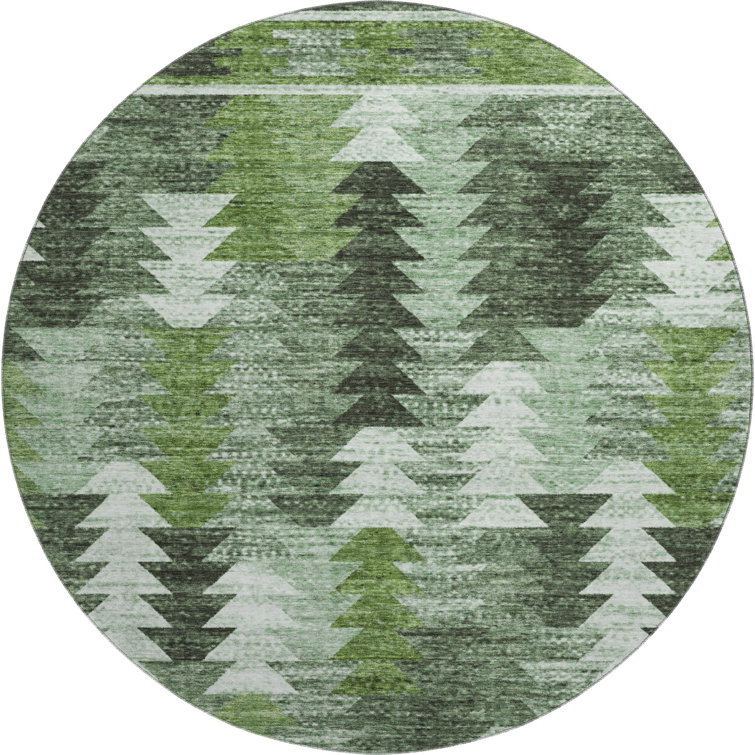 Premium Machine Washable Prisco Olive Rug