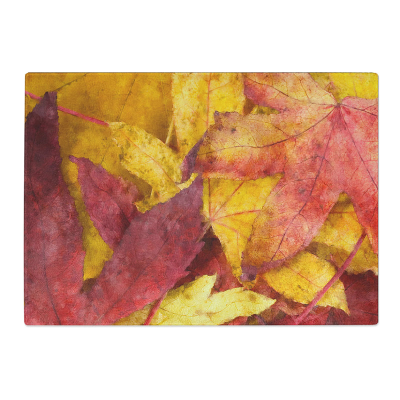 Autumn Leaves Vol.1 Painting Chopping Board, 0.4cm H x 20cm W x 29cm L