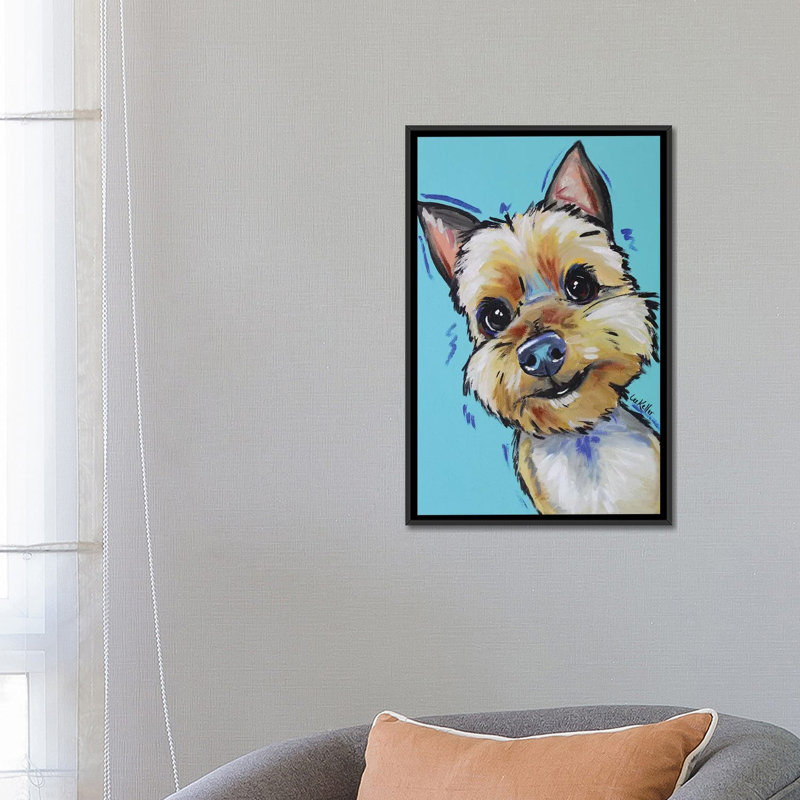 «Hippie Hound Studios», reproduction d'art sur toile tendue «Yorkie Jaxson», H 26 po x l 18 po x P 1,5 po, Pas de tapis