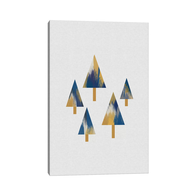 «Trees» par Orara - impression d'art graphique, Toile tendue, H 12 po x l 8 po x P 0,75 po, Pas de tapis