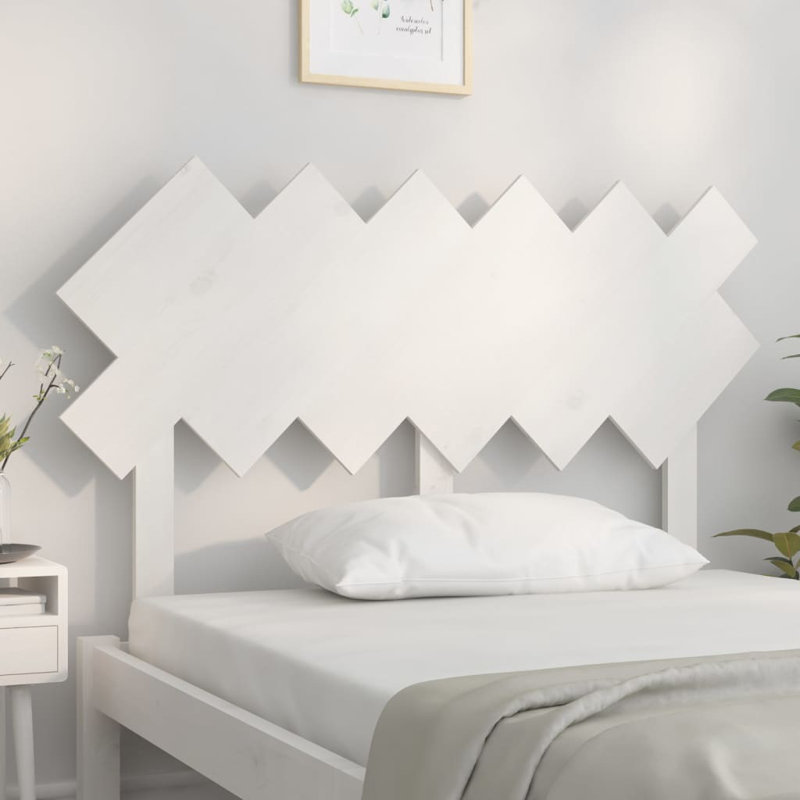 Leangelo Solid Wood Headboard, White, 92 x 81 cm
