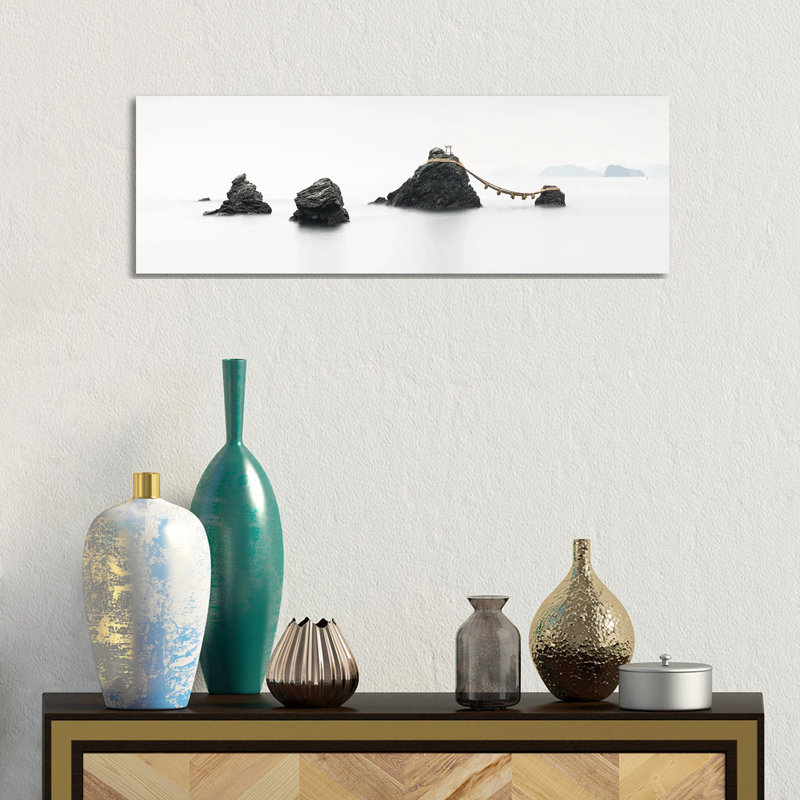 Meoto Iwa Rocks Panorama, Mie Prefecture, Japan by Jan Becke - Wrapped Canvas Panoramic Print