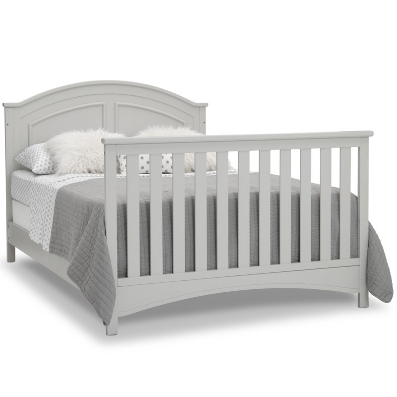 Moonstruck Gray 6-in-1 Convertible Crib with Crown Molding
