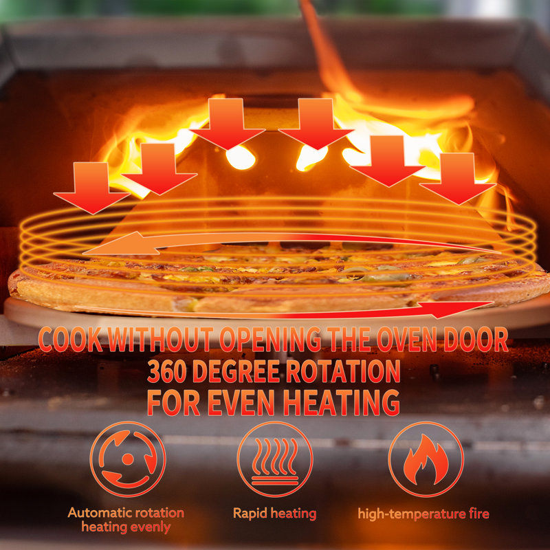 Portable Stainless Steel Wood-Fired Outdoor Pizza Oven with Timer