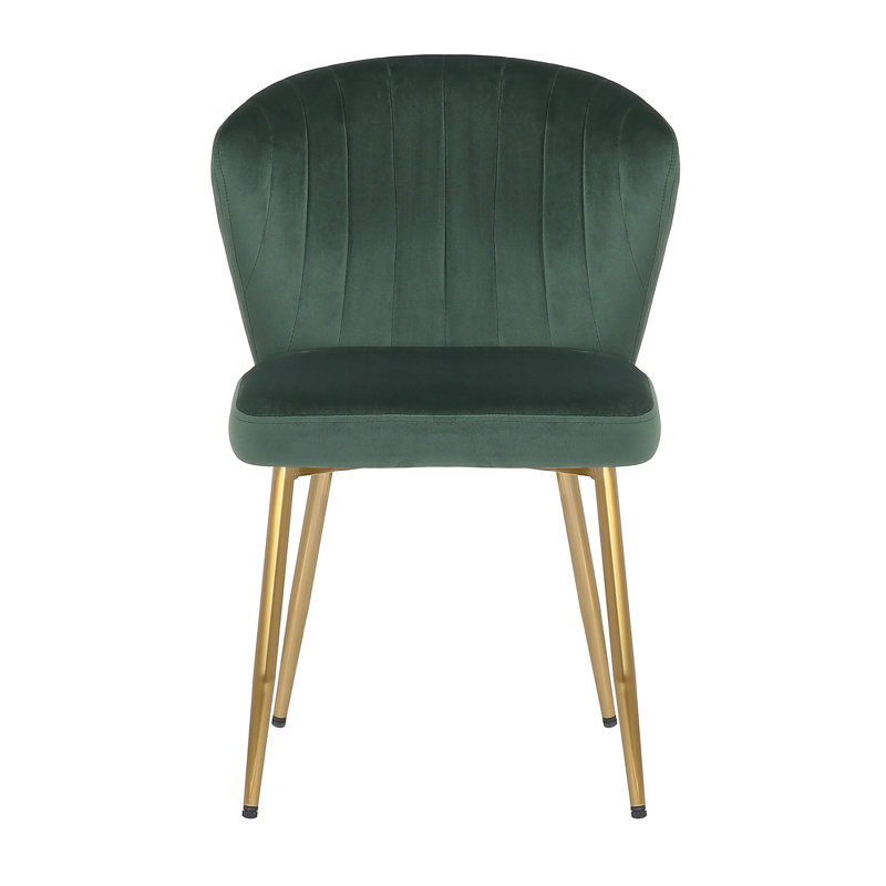 Yokley 50 cm H Velvet Side Chair, Green