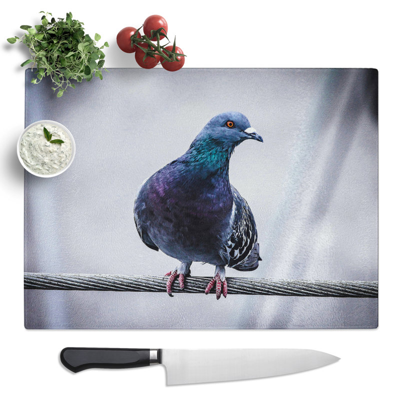 Pigeon Bird Art  Glass Chopping Board