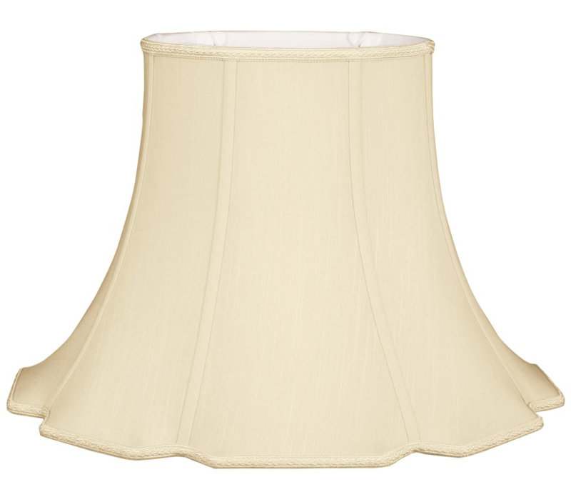 Silk Bell Lamp Shade, Beige/Off-White, 8" H x 10" W x 10" D