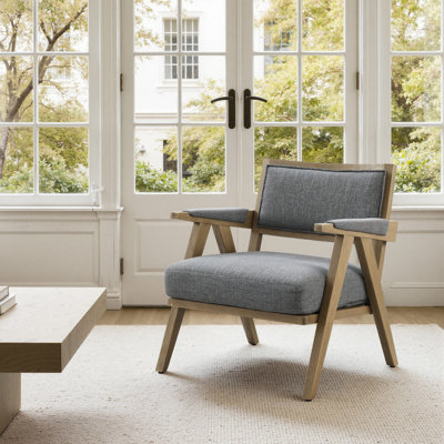 27.56'' W Solid Wood Frame Upholstered Accent Armchair