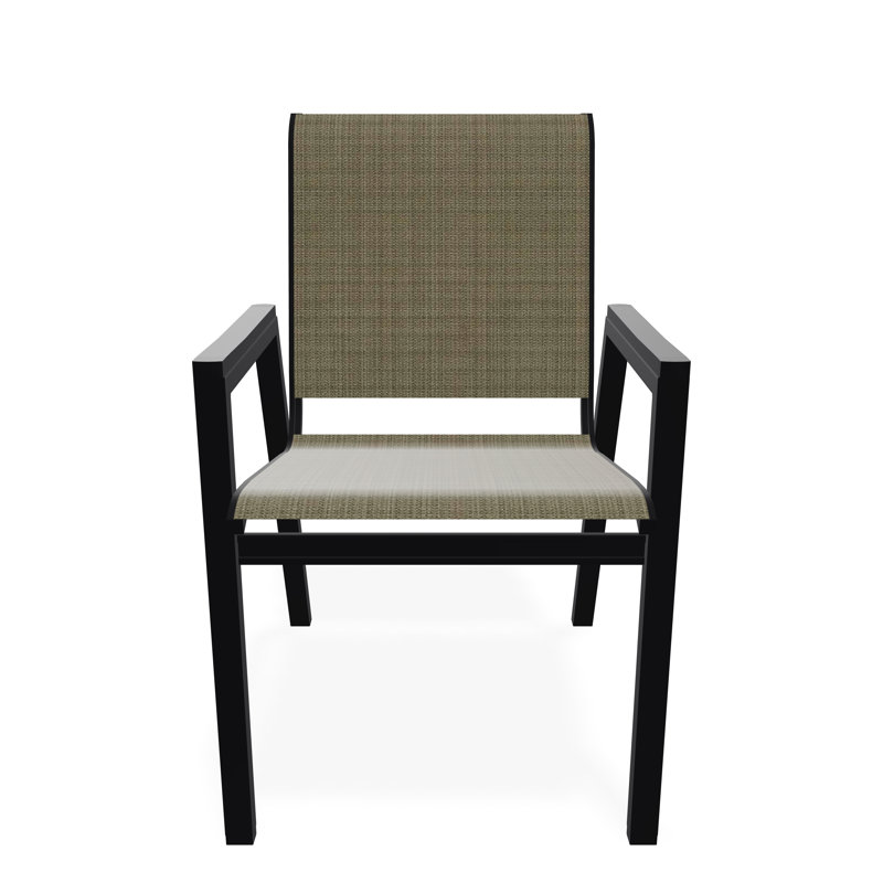 Bazza Outdoor Dining Chair, Elevation Stone, Black