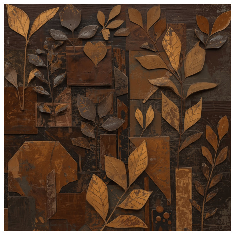Brown Leaf Wall Art Comforter, Queen