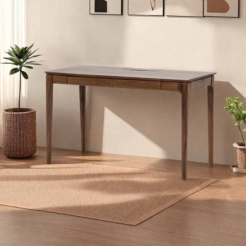 Bureau à deux tiroirs de style italien, H 29,53 po x l 55,12 po x P 23,62 po