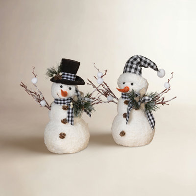 2-Piece Holiday Snowman Figurine Set