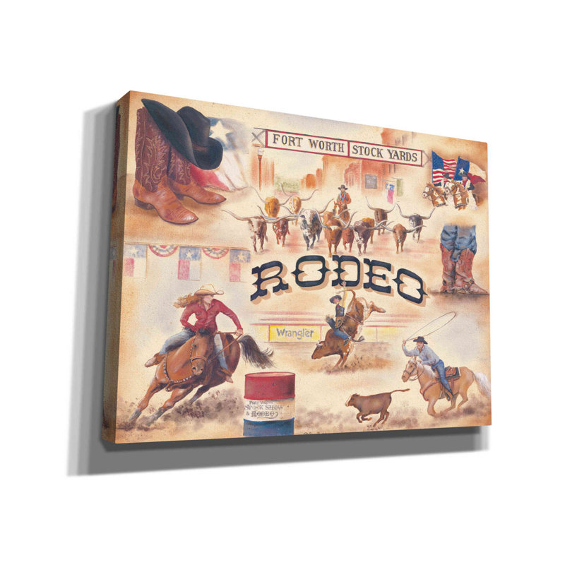 «Rodeo» par Pam Britton, art mural sur toile, H 12 po x l 16 po x P 0,75 po